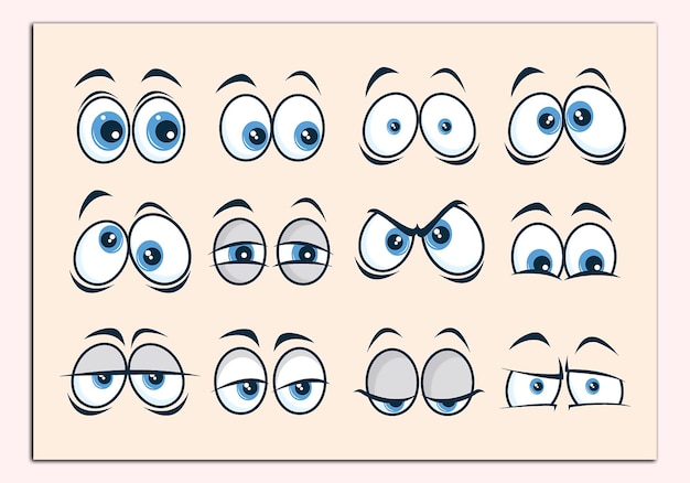 Vector cartoons eye vector expressions