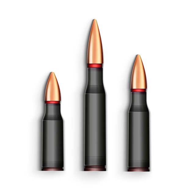 Cartridges bullets realistic design. vector illustration