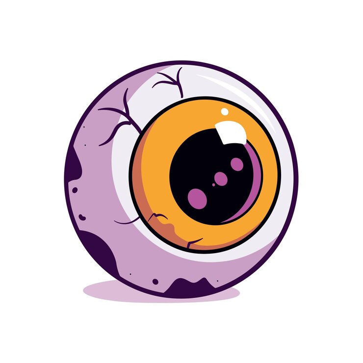Vector cartroon spooky eye illustration vector drawing