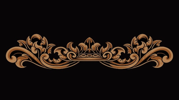 Vector carved classic style vector ornament design for wedding invitations or greeting card elements