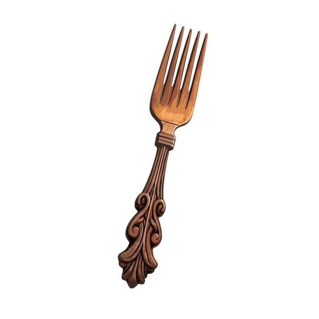 Vector carving fork vector on white background