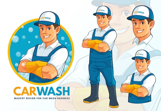 Carwash Mascot Design Set