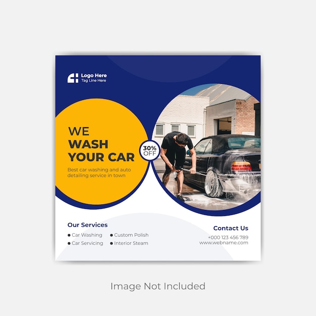 Carwash schoonmaakservice social media post instagram banner