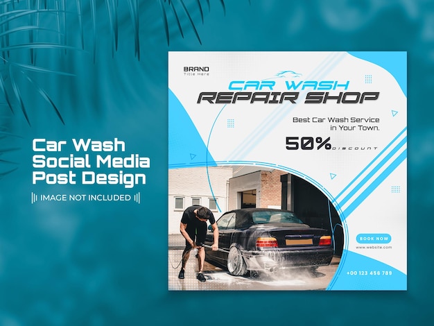 Carwash social media post ontwerp