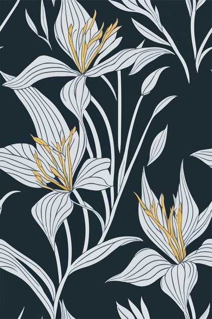 Casablanca Lilies Pattern in Seamless Vector Beauty