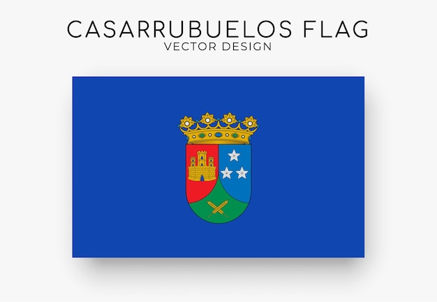 Casarrubuelos flag Detailed flag on white background Vector illustration