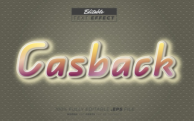 Casback editable text effect