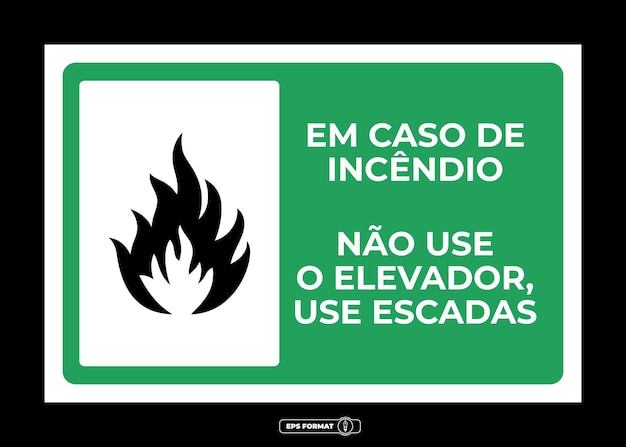 Vector in case of fire do not use elevator signs