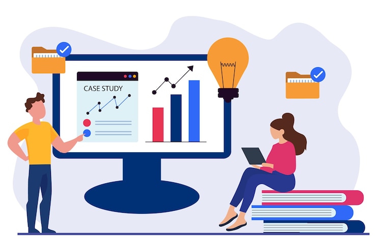 Vector case study concept vector illustration