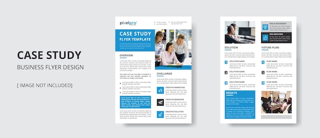 Vector case study flyer design template