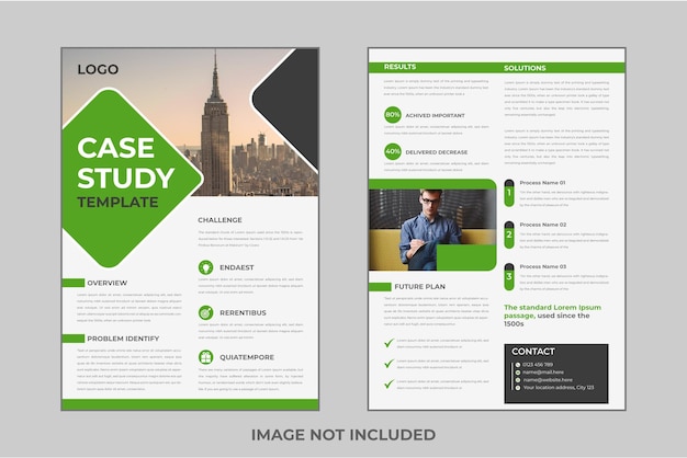 Case study flyer-sjabloonontwerp voor bedrijfsproject met mockup