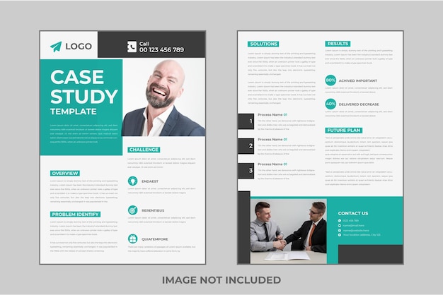 Premium Vector | Case study flyer template design for corporate project ...