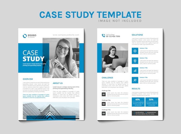 Vector case study flyer template design