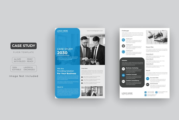 Case study flyer template premium vector