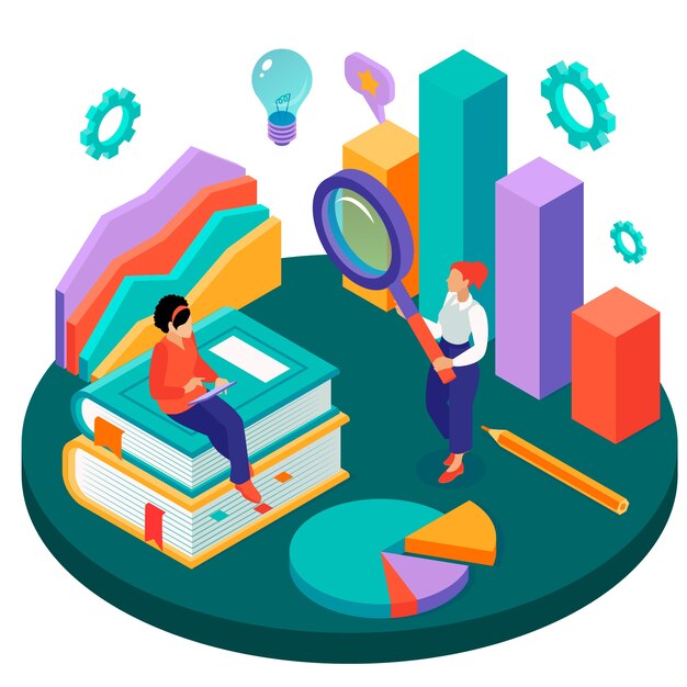 Case study illustration in isometric view