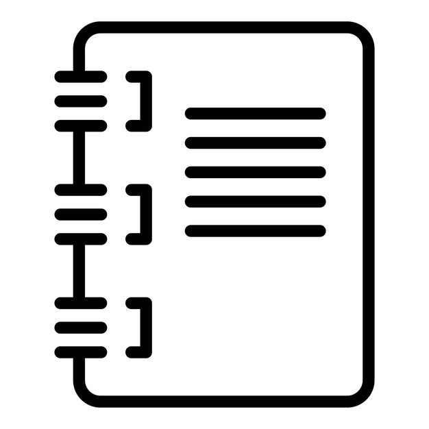 Case study notebook icon outline vector Business success Learn data