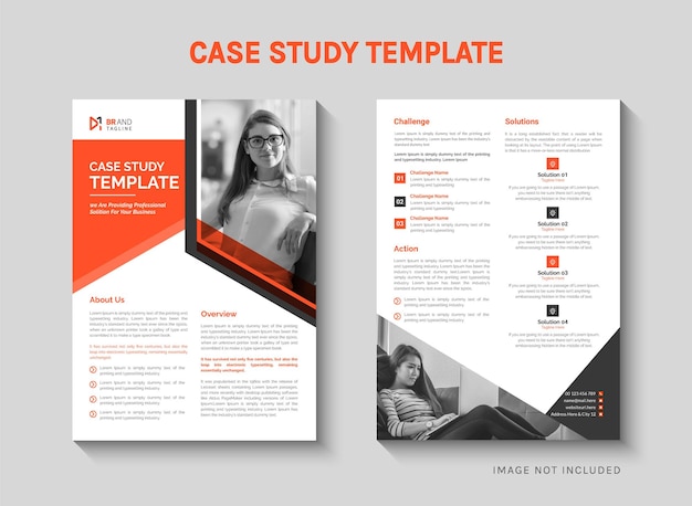 A case study template for a business presentation