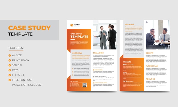 Case study template corporate modern business double side flyer and poster template colorful booklet design