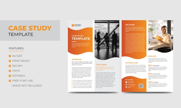 Case study template corporate modern business double side flyer and poster template colorful booklet design