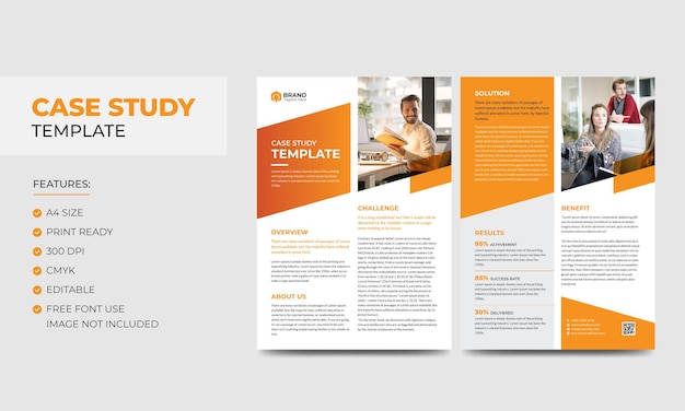 Case Study Template Corporate Modern Business Double Side Flyer and Poster Template