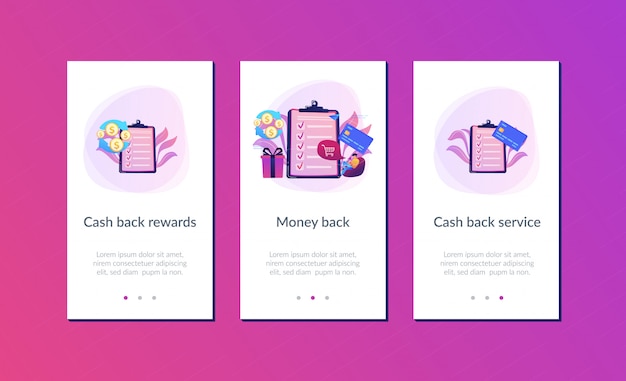 Cash back app interface template