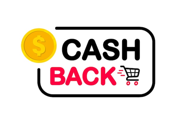 Cash back banner service saving money concept money refund label online cash back money economy service shopping partner program save savings vector illustration