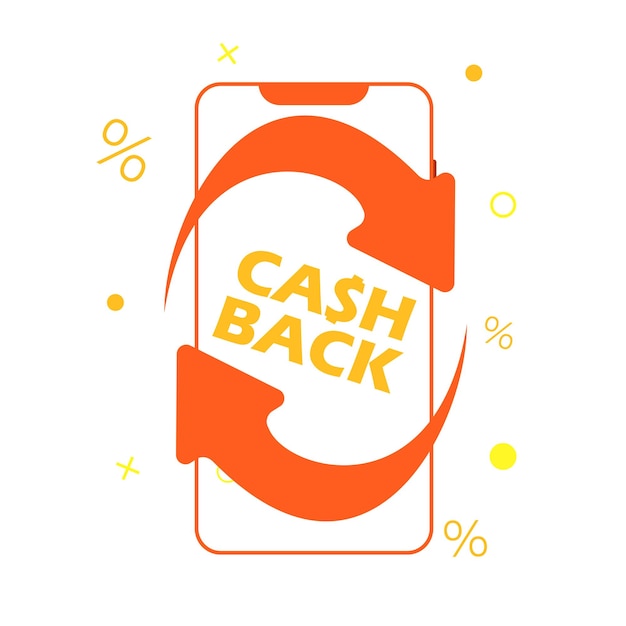 Cash back on every purchase Bargain shopping concept