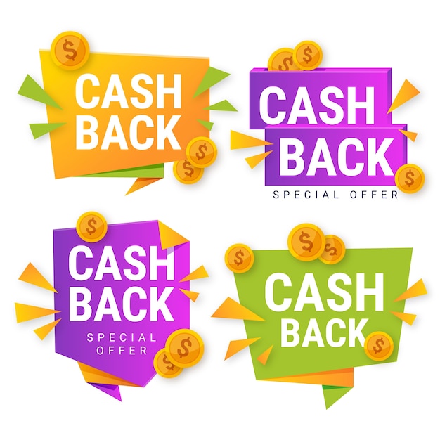 Cash back in flat design