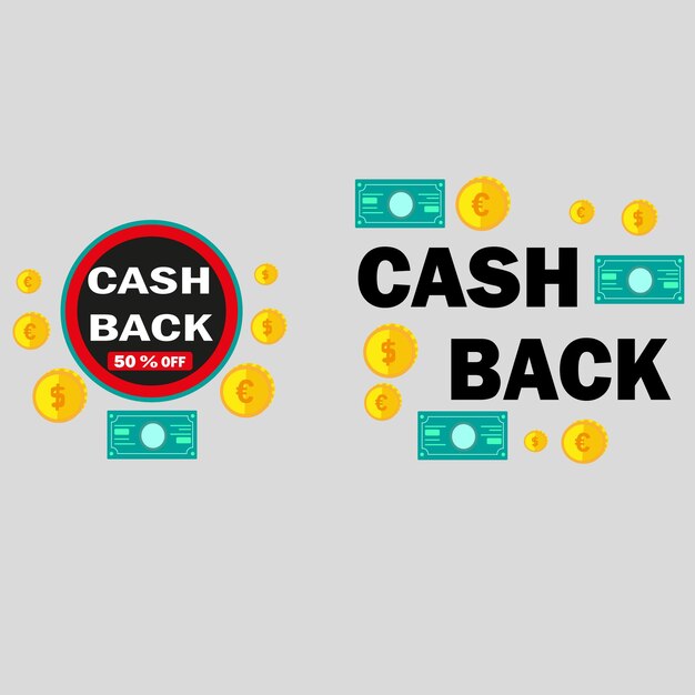 Cash back flat icons money back