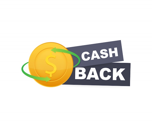 Cash back icon isolated on white