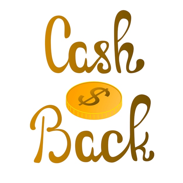 Cash back lettering on a white background