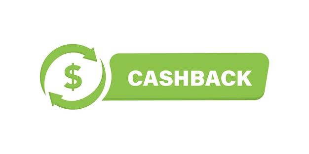 Cash Back lettering with money icon isolated on background. Vector illustration