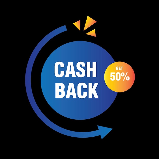 Cash back offer vector label