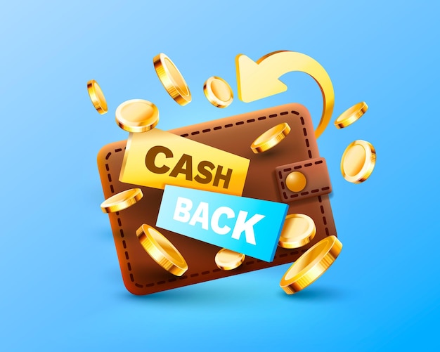 Cash back service financial payment label vector