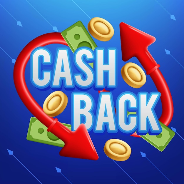 Cash back service financial payment label