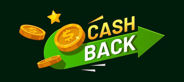 Vector cash back service rebate money icon dollar coins