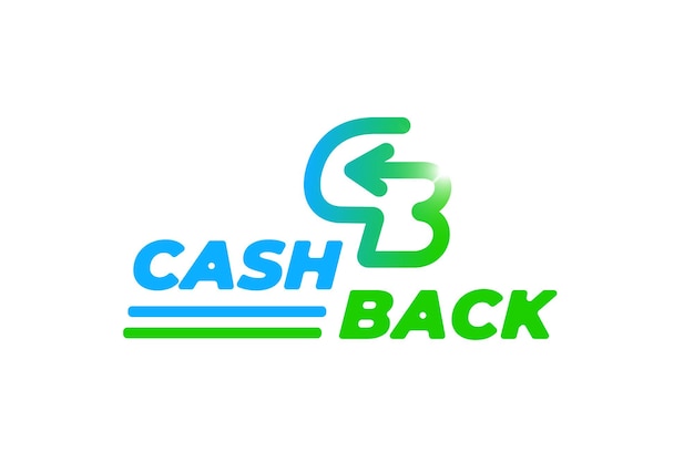 Cash back service sticker symbol template money refund cashback label arrow in form c and b letters