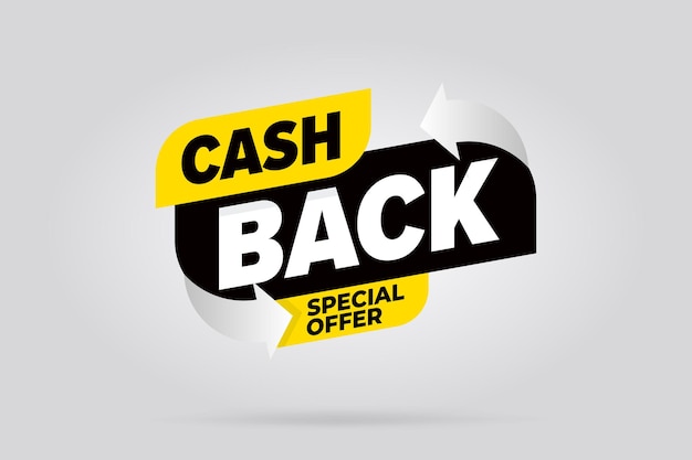 Vettore adesivo pubblicitario in offerta speciale cash back