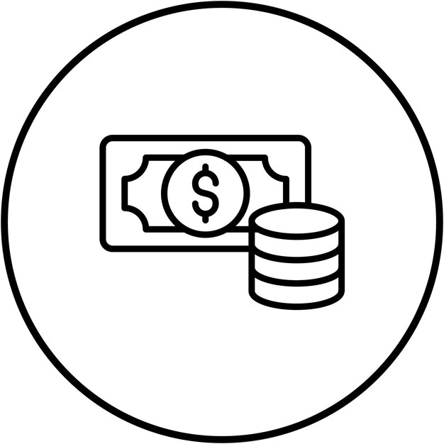 Cash and Coins vector icon Can be used for Web Marketing iconset