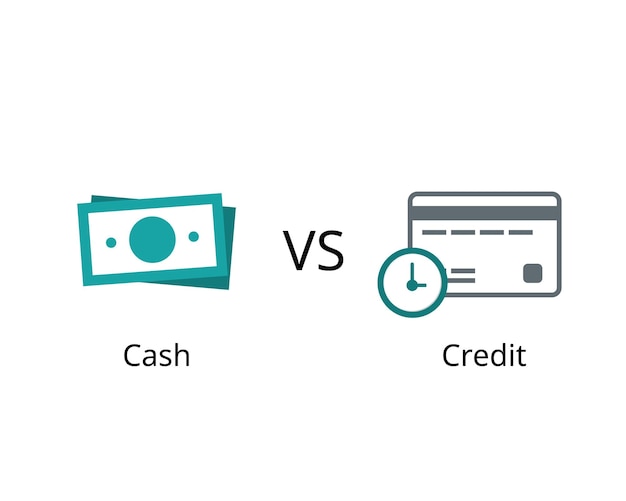 cash compare to credit to see the difference of payment term