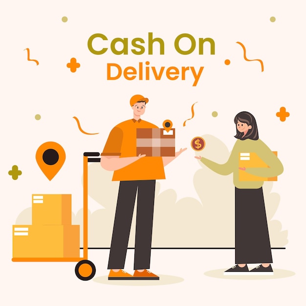 Cash on delivery concept illustration