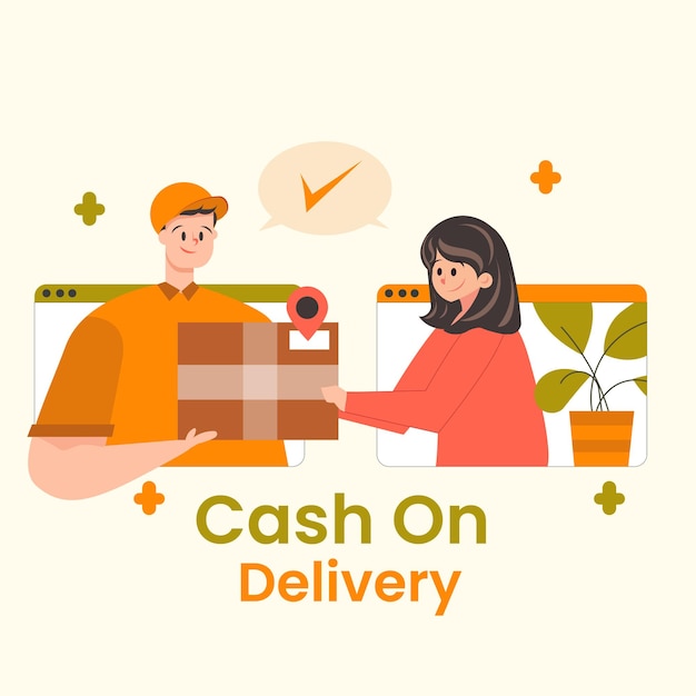 Cash on delivery concept illustration