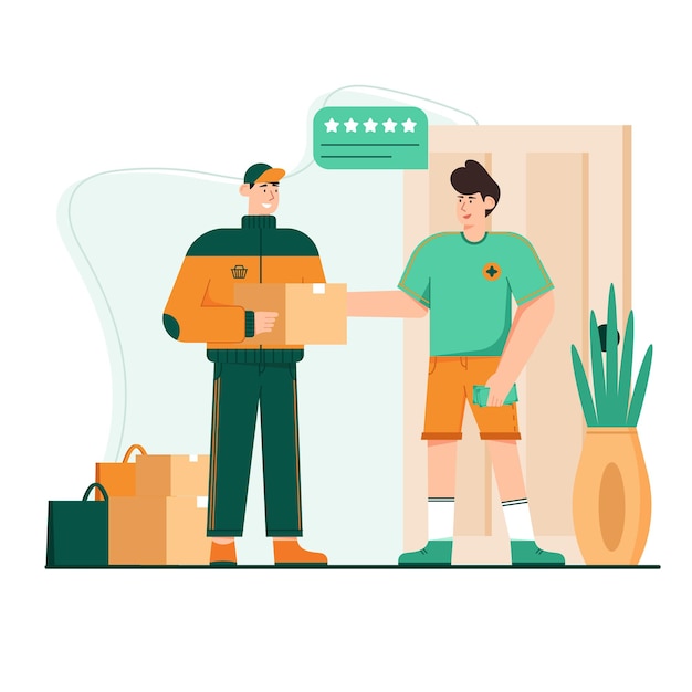 Vector cash on delivery flat illustration