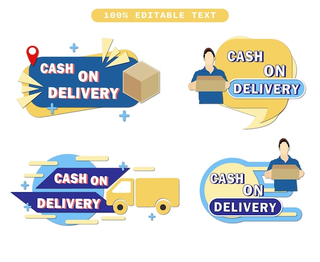 Cash on delivery labels collection for promotion