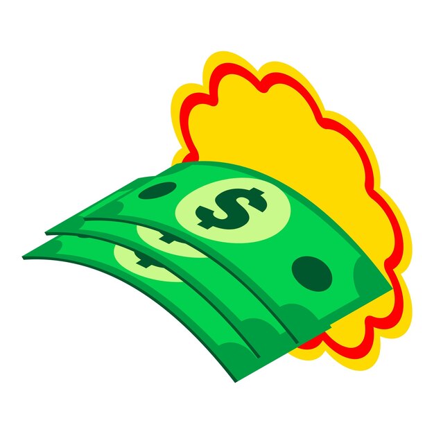 Vector cash dollar icon isometric vector dollar banknote stacked on top of each other cash finance concept