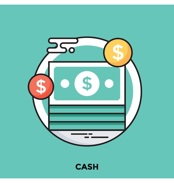 Cash flat vector icon