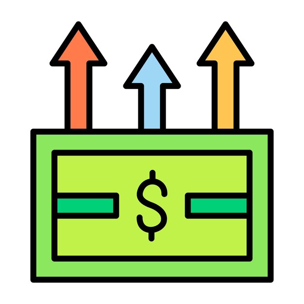 Cash Flow Flat Illustration