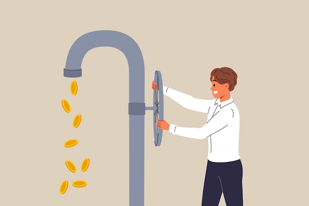 Cash flow for investor who opens tap with coins instead of water obtained through investments