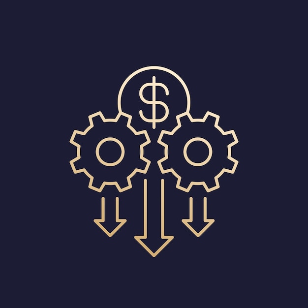 Cash flow money management line icon vector
