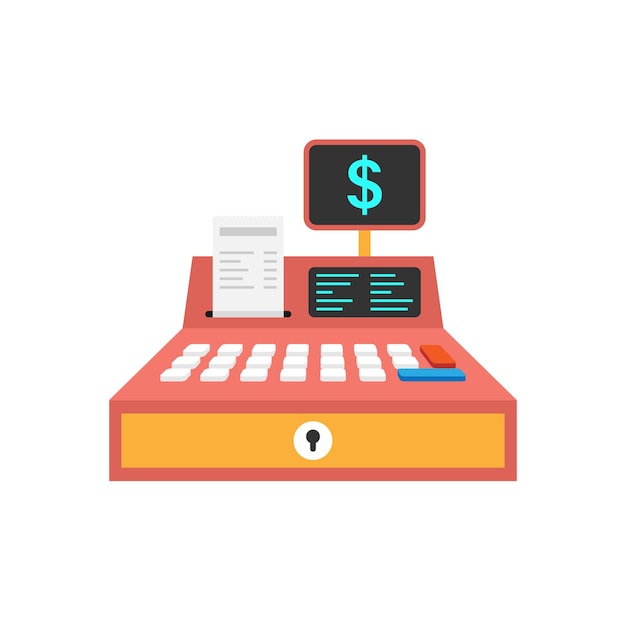 Vettore icona del bancomat in stile piatto illustrazione del vettore di pagamento elettronico su sfondo isolato concetto di business del segno del cassiere
